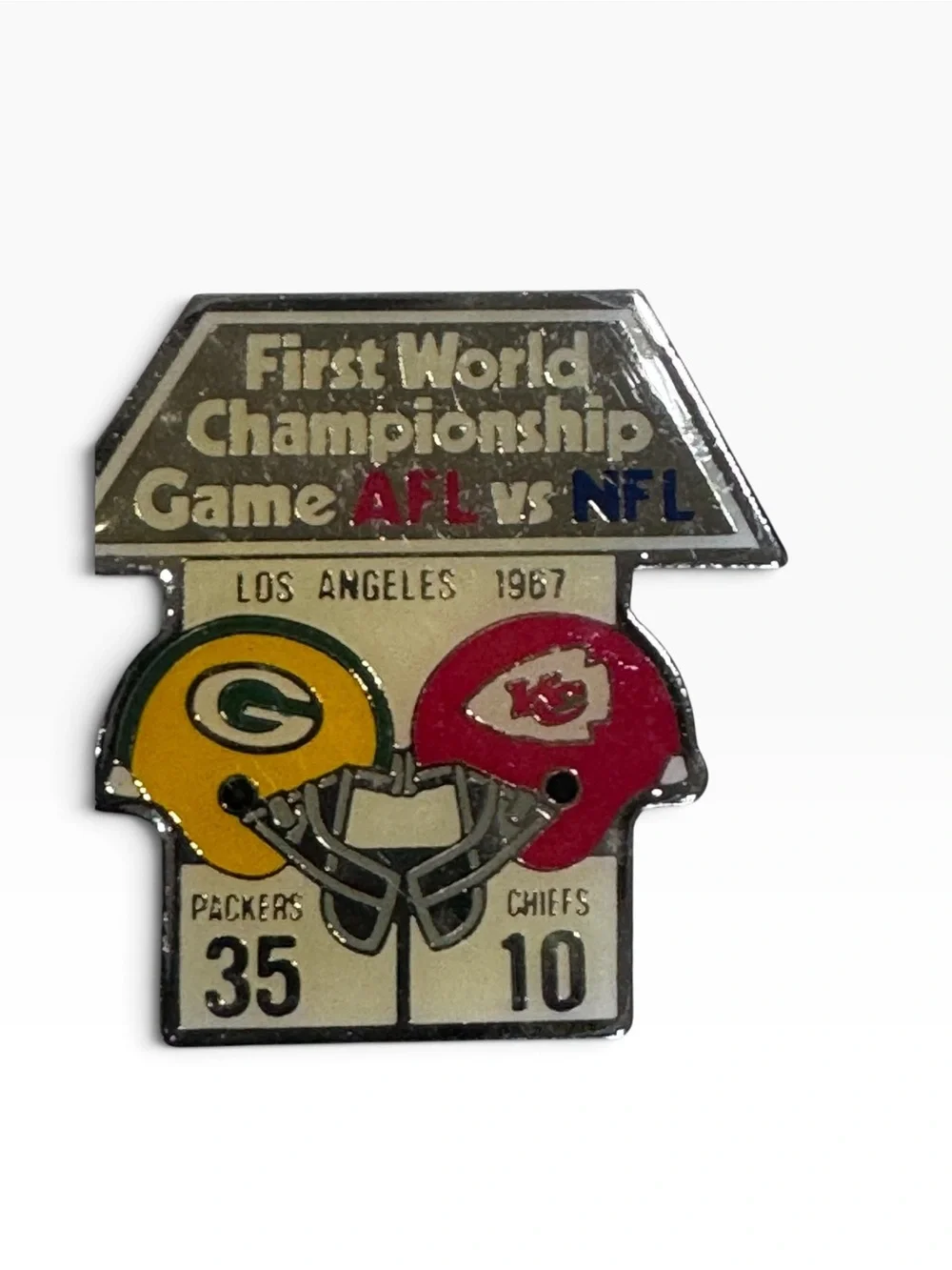 Vintage NFL Super Bowl 1 and 2 Enamel Pins